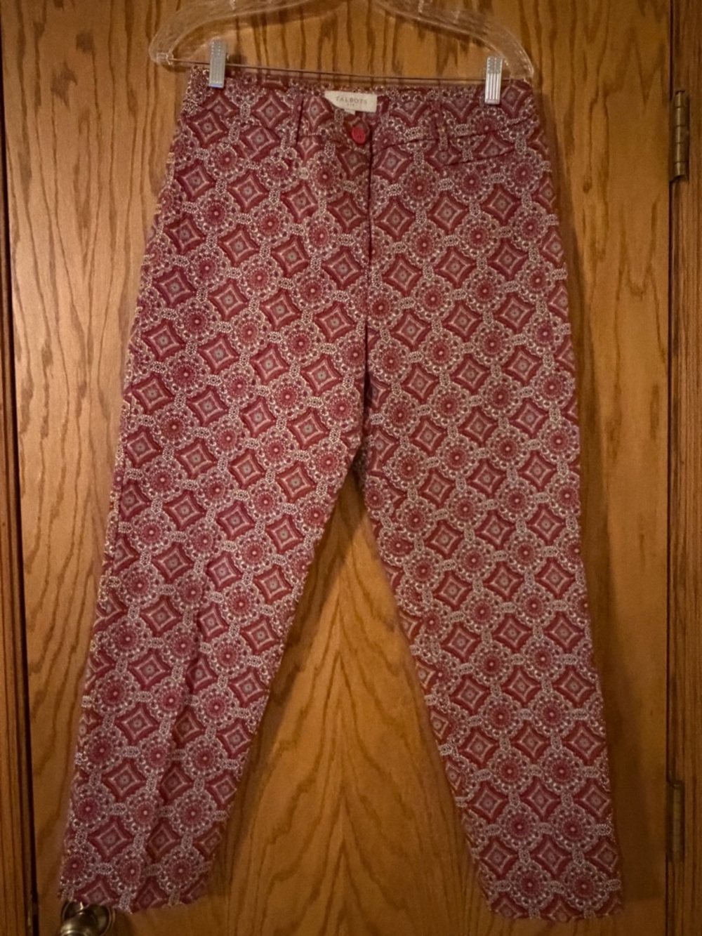 Talbots Red and Cream Patterned Pants
